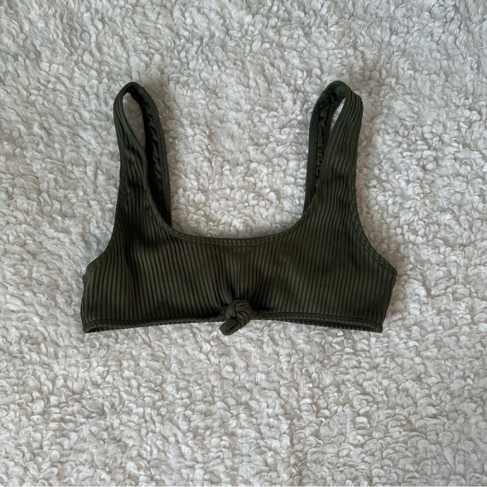 Green knot bikini top